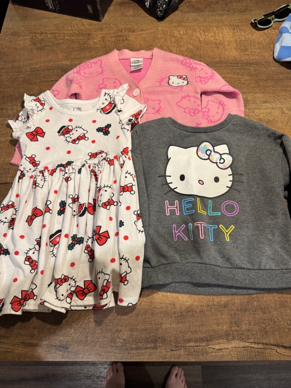 Hello Kitty Bundle 3T–4T Dress, Sweatshirt & Cardigan Sanrio Girls Outfit Set